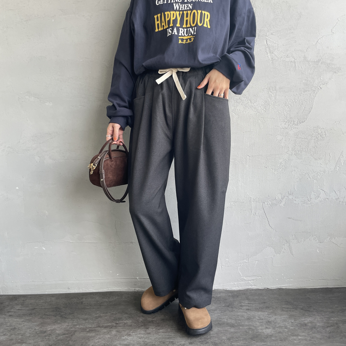 DK.GRN GRY&&モデル身長：160cm 着用サイズ：36&&