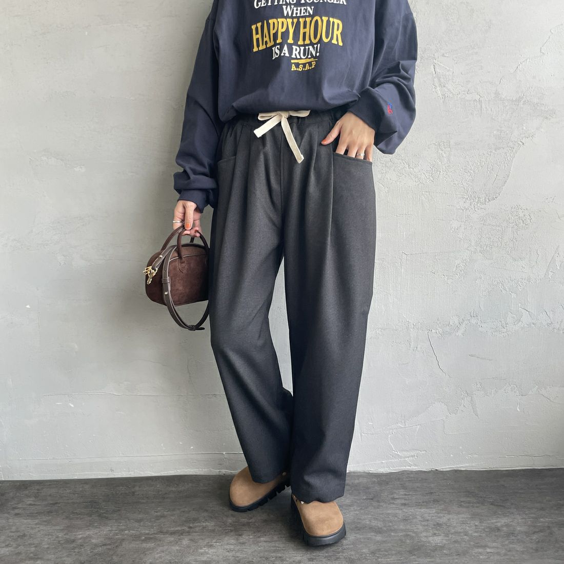 DK.GRN GRY&&モデル身長：160cm 着用サイズ：36&&