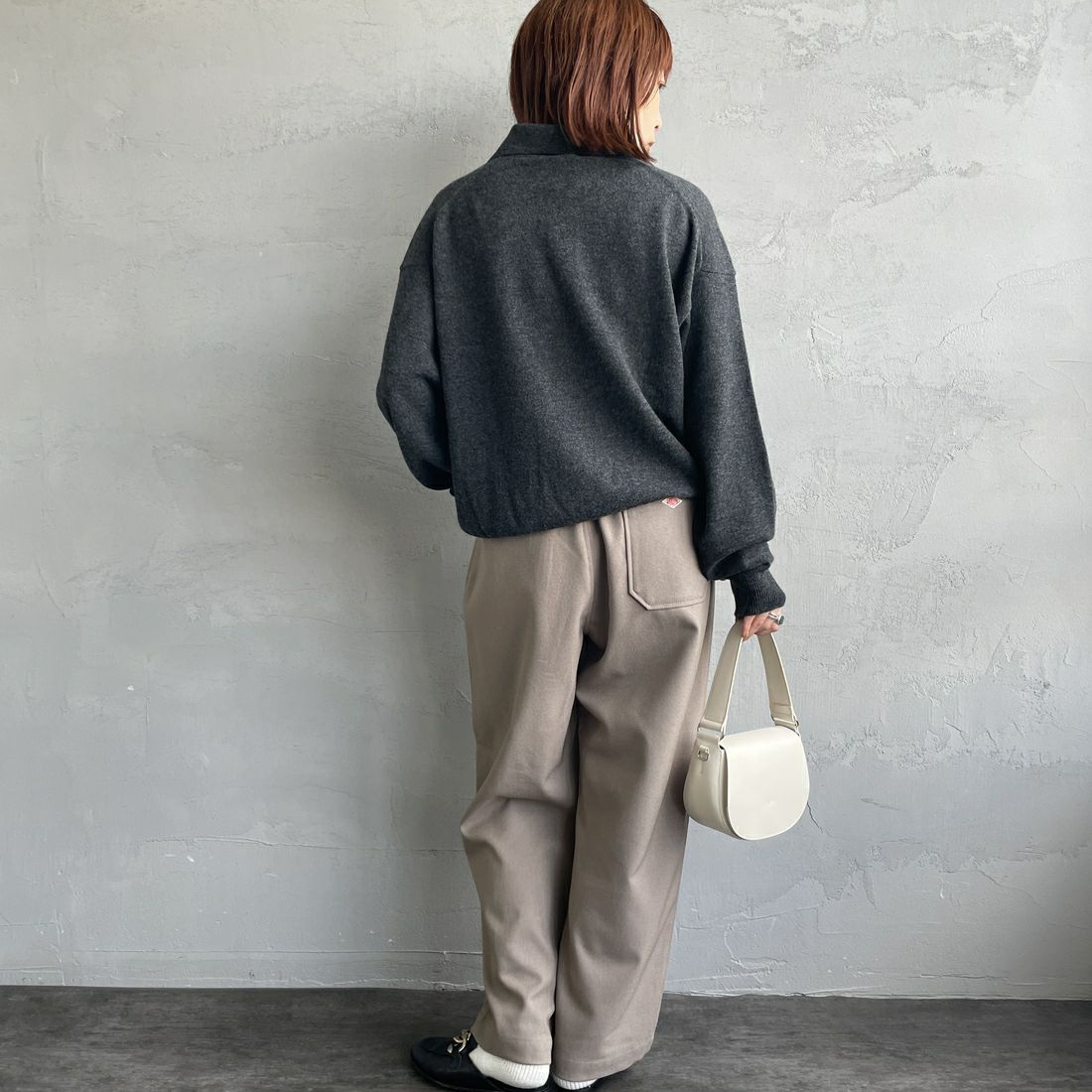 DANTON [ダントン] タックパンツ [DT-E0274FLP] TAUPE &&モデル身長：158cm 着用サイズ：36&&