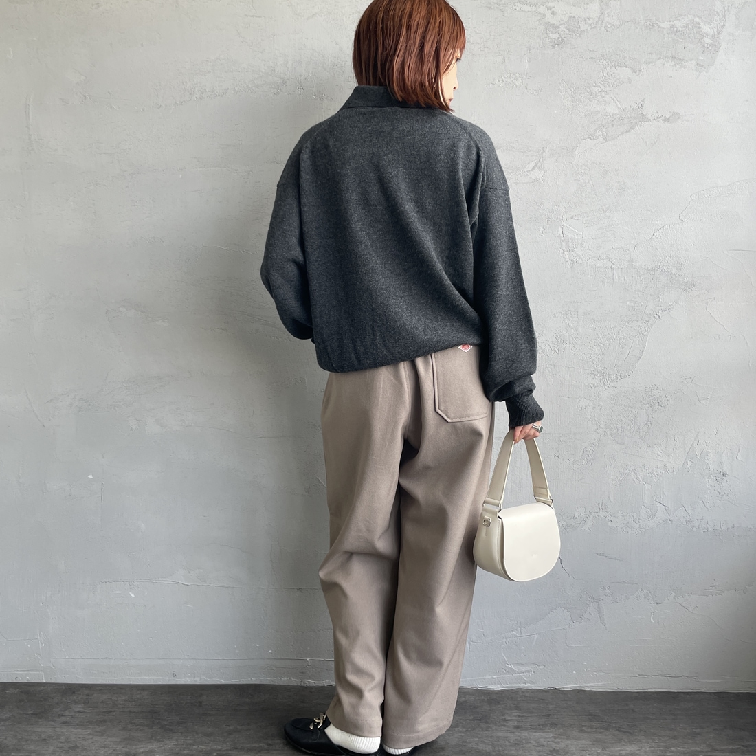 DANTON [ダントン] タックパンツ [DT-E0274FLP] TAUPE &&モデル身長：158cm 着用サイズ：36&&