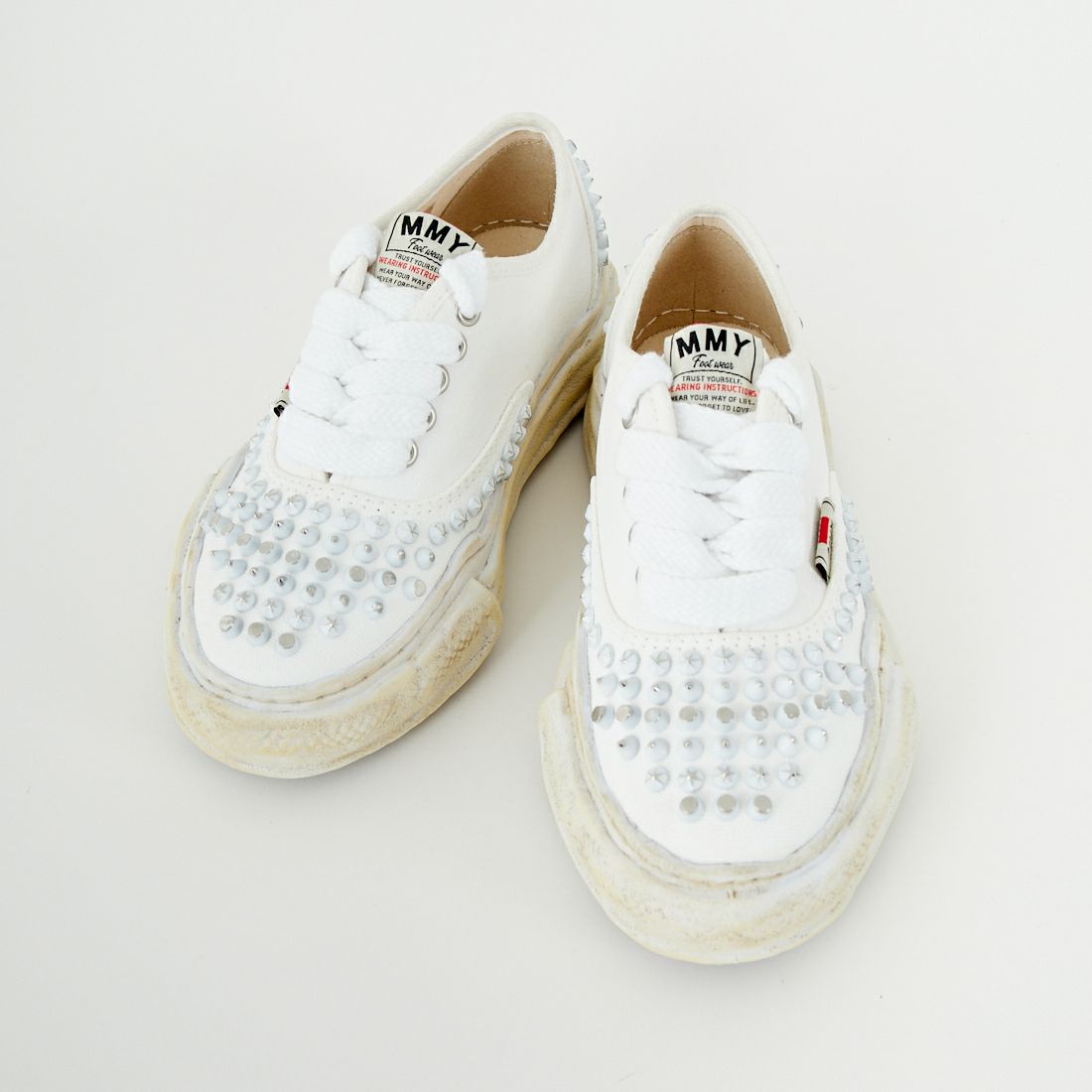 Maison MIHARA YASUHIRO [メゾン ミハラヤスヒロ] BAKER スタッズキャンバスローカット [A15FW733] WHITE