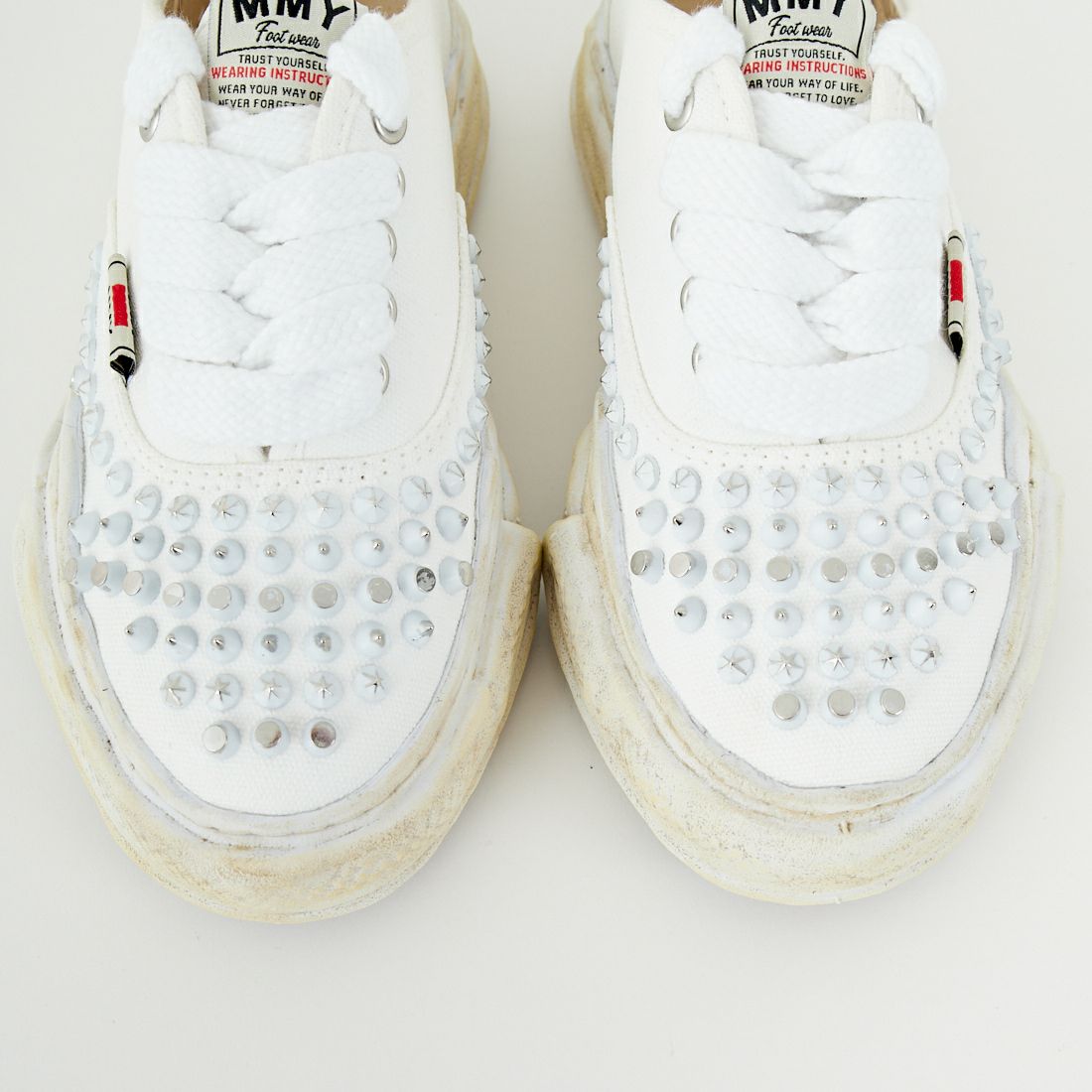 Maison MIHARA YASUHIRO [メゾン ミハラヤスヒロ] BAKER スタッズキャンバスローカット [A15FW733] WHITE
