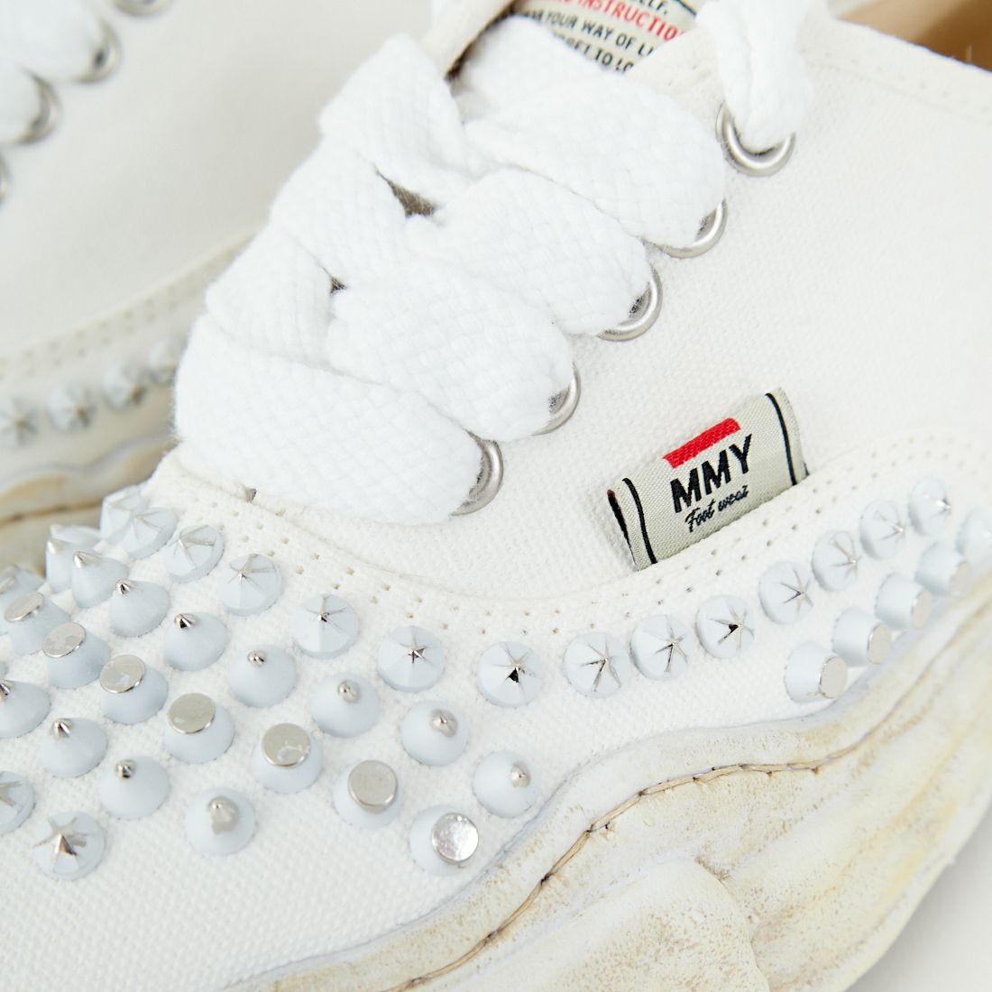 Maison MIHARA YASUHIRO [メゾン ミハラヤスヒロ] BAKER スタッズキャンバスローカット [A15FW733] WHITE