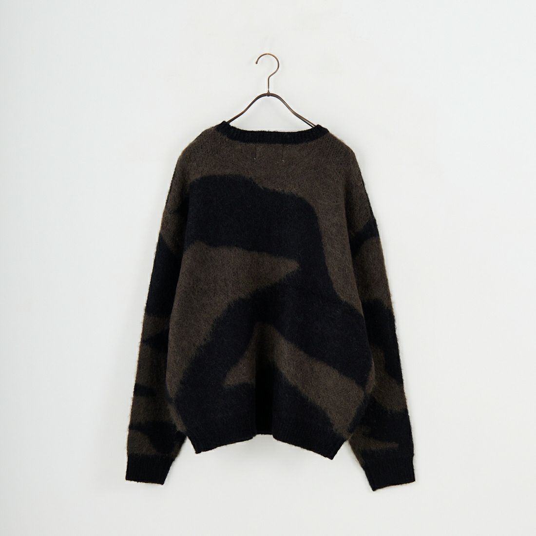 Tony Taizsun [トニータイズサン] マーブルモヘアクルーネックニット [25FW-018] BLK/OLV