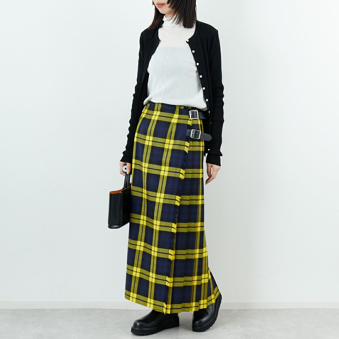 O'NEIL OF DUBLIN [オニールオブダブリン] ウールロングキルトスカート [12491] INISHBIGGL &&モデル身長：162cm 着用サイズ：8&&