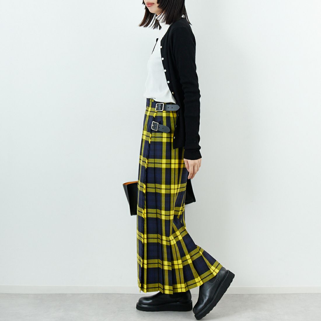 O'NEIL OF DUBLIN [オニールオブダブリン] ウールロングキルトスカート [12491] INISHBIGGL &&モデル身長：162cm 着用サイズ：8&&