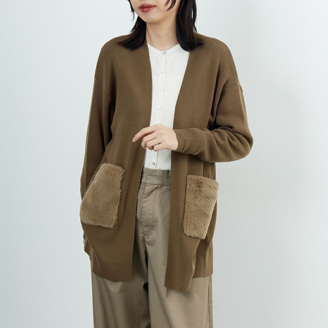 701 ﾌﾞﾗｳﾝ&&モデル身長：162cm 着用サイズ：F&&