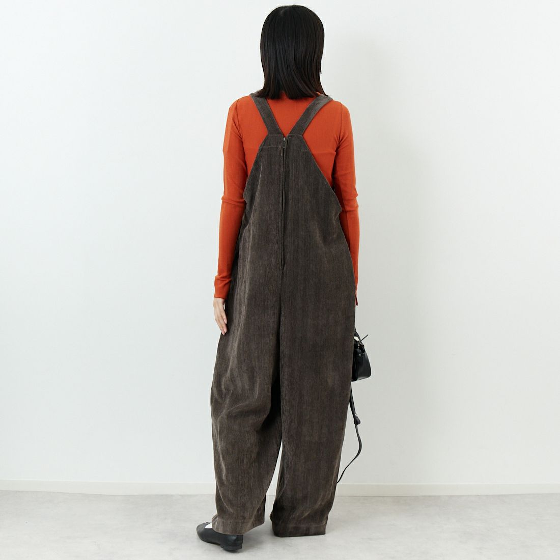 CLOCHE [クロシェ] ヘリンボーン2WAYサロペット [55286559] ﾁｬｺｰﾙ &&モデル身長：162cm 着用サイズ：2&&