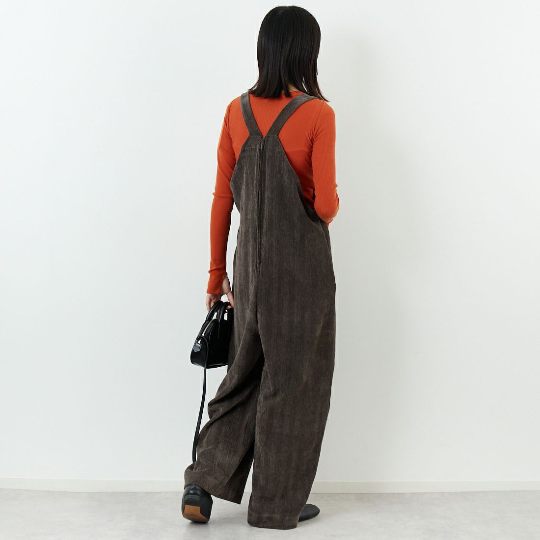 CLOCHE [クロシェ] ヘリンボーン2WAYサロペット [55286559] ﾁｬｺｰﾙ &&モデル身長：162cm 着用サイズ：2&&