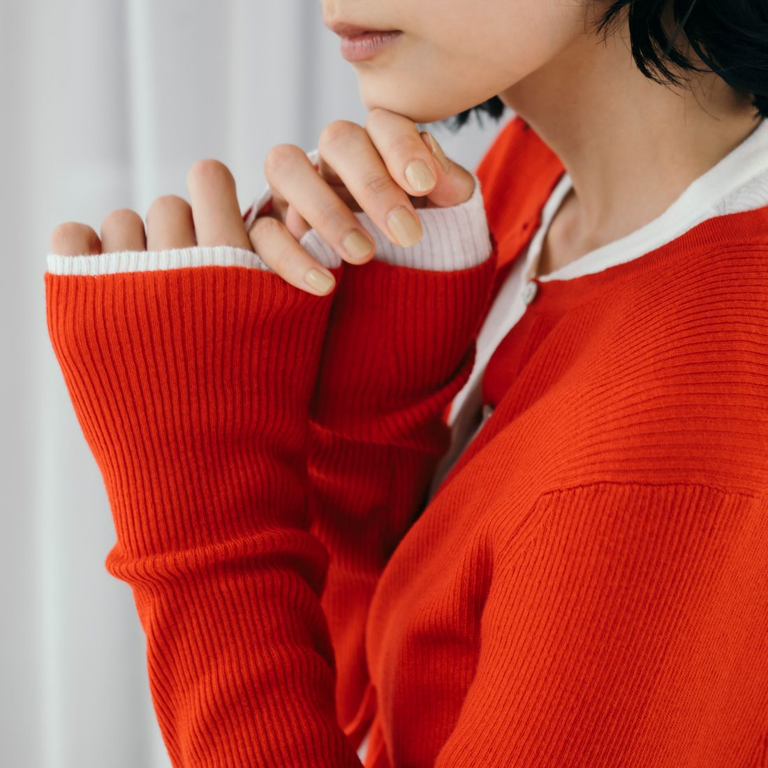 USINE [ユジーヌ] リブニットカーディガン [11256842] ﾚｯﾄﾞ