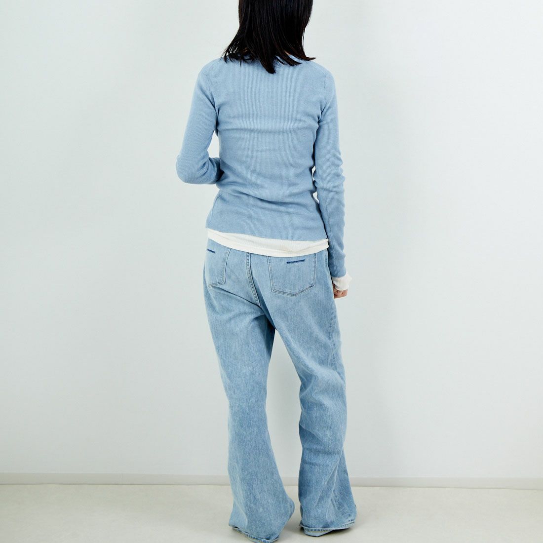 USINE [ユジーヌ] リブニットカーディガン [11256842] ｻｯｸｽ &&モデル身長：162cm 着用サイズ：36&&