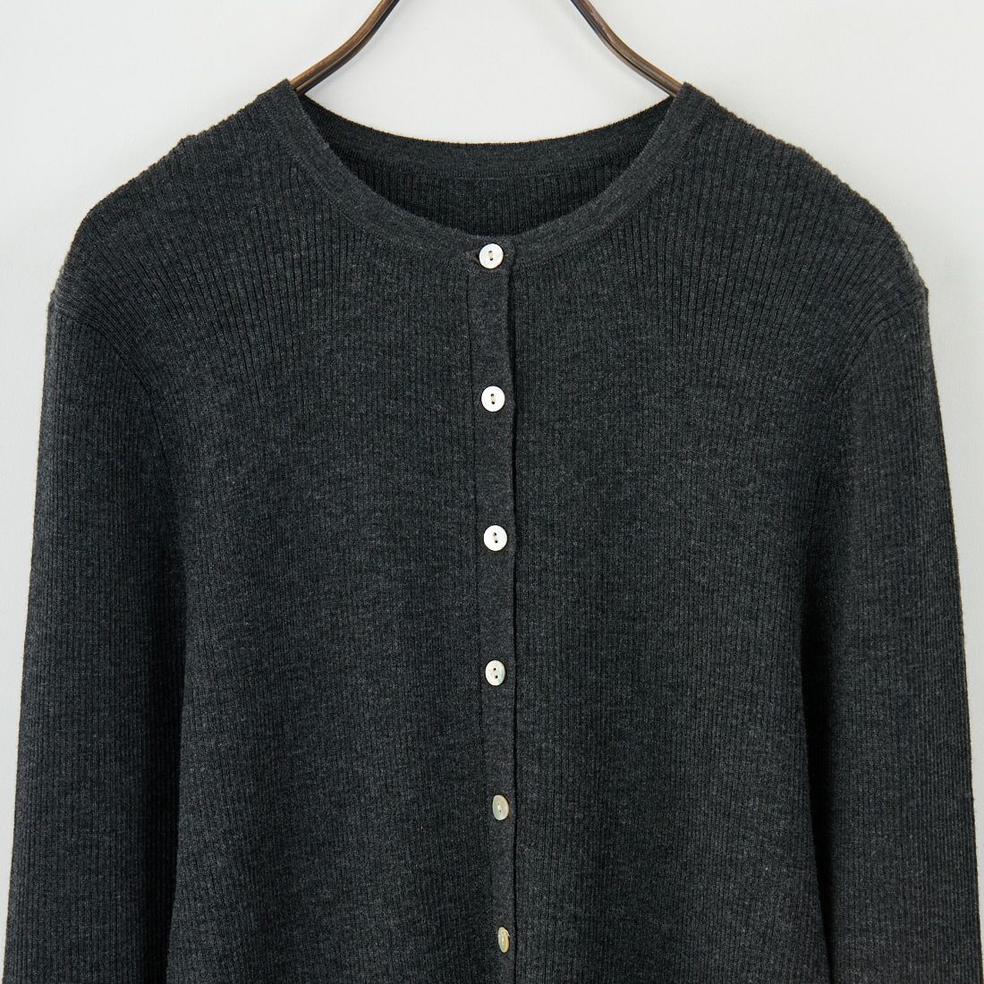 USINE [ユジーヌ] リブニットカーディガン [11256842] ﾁｬｺｰﾙ