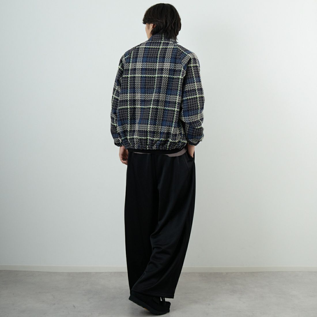 HELLO CALIF [ハローカリフ] ツイストツイルチェックコーチジャケット [HC-254-074] 820 BLUE &&モデル身長：179cm 着用サイズ：M&&