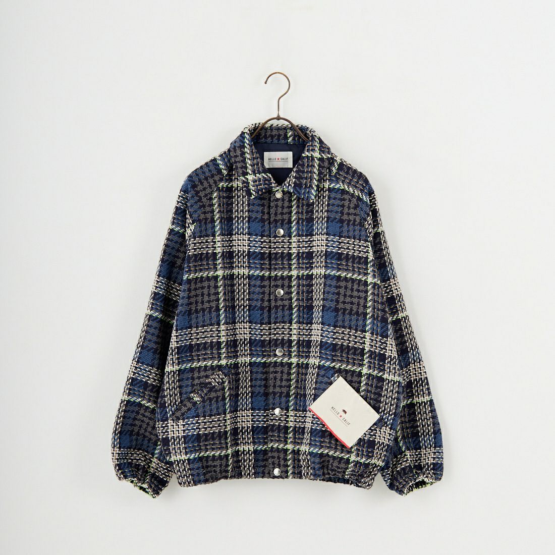 HELLO CALIF [ハローカリフ] ツイストツイルチェックコーチジャケット [HC-254-074] 820 BLUE