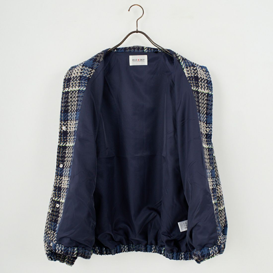 HELLO CALIF [ハローカリフ] ツイストツイルチェックコーチジャケット [HC-254-074] 820 BLUE