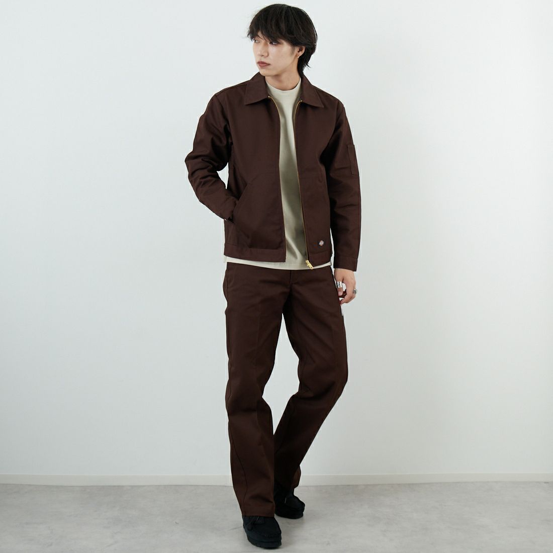 Dickies [ディッキーズ] Extended By GORO NAKATSUGAWA (MIN-NANO) JT75 アイゼンハワージャケット [81409400] 71 Dﾌﾞﾗｳﾝ &&モデル身長：179cm 着用サイズ：M&&