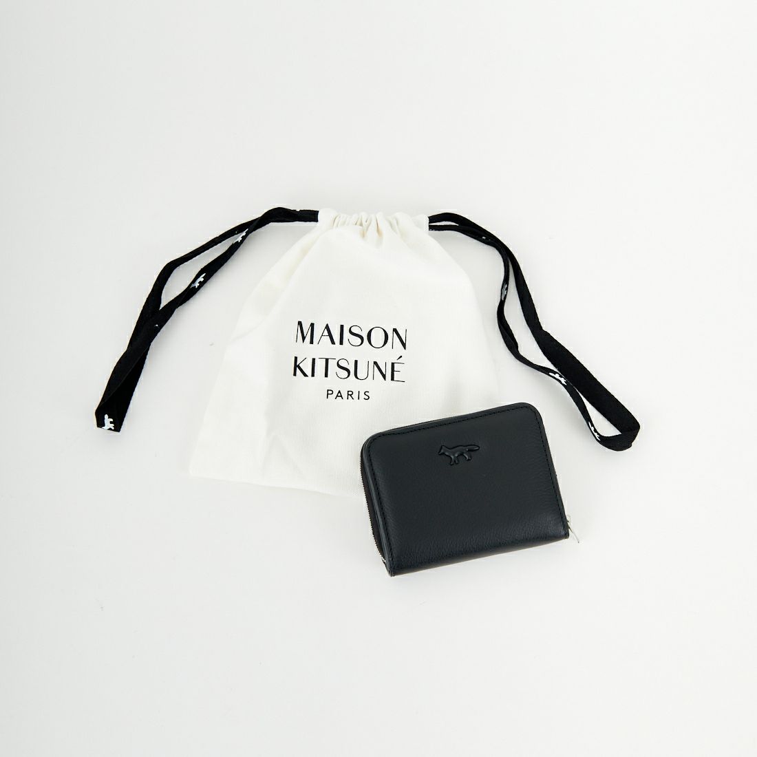 MAISON KITSUNE [メゾン キツネ] プロフィールフォックス ジップウォレット [MW05346LC0045] P199 BLACK
