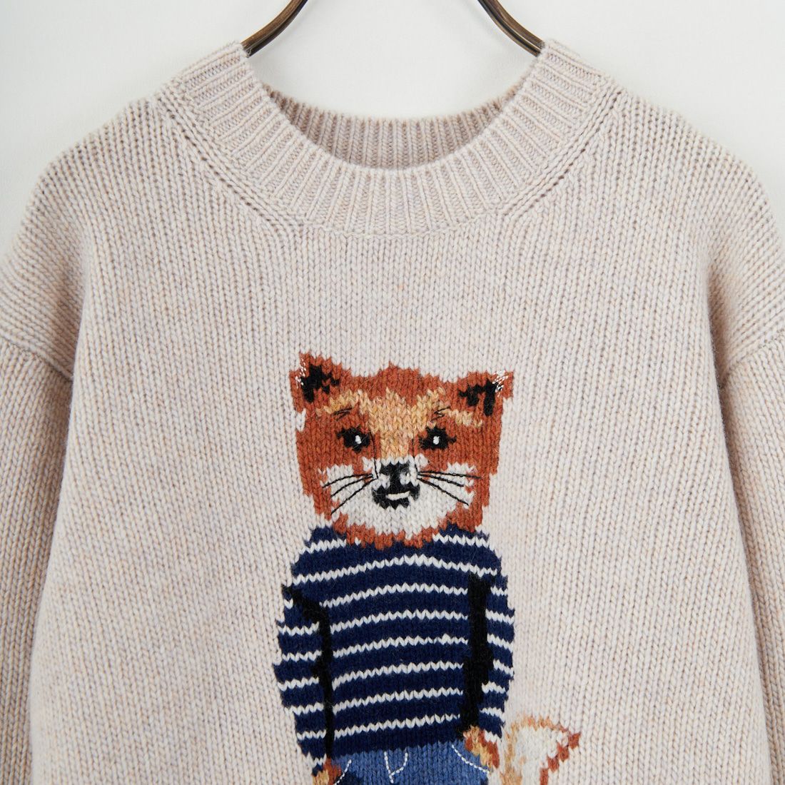 MAISON KITSUNE [メゾン キツネ] ドレスドフォックス インターシャウールジャンパー [PW00812KH0002] 0382 P.WHI