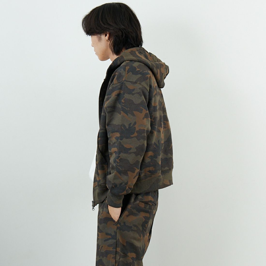 SLICK [スリック] カモフラージュプリント ダブルジップパーカー [5131039] 430 WOODLA &&モデル身長：179cm 着用サイズ：1&&