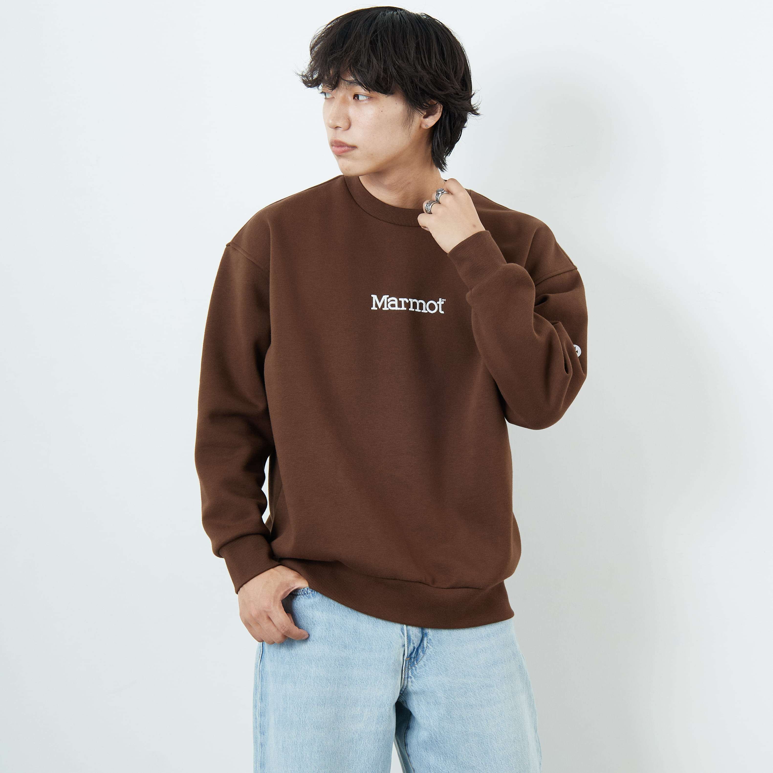 Marmot [マーモット] 別注 ブランド刺繍ロゴ クルーネックスウェット [MTFW25USW364IN-JF]