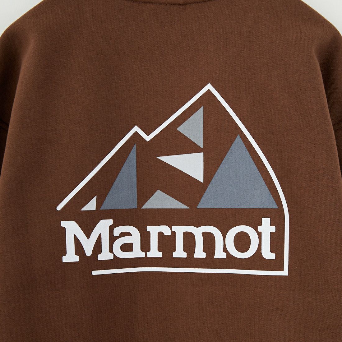 Marmot [マーモット] 別注 ブランドロゴ バックプリントスウェット [MTFW25USW362IN-JF] BROWN