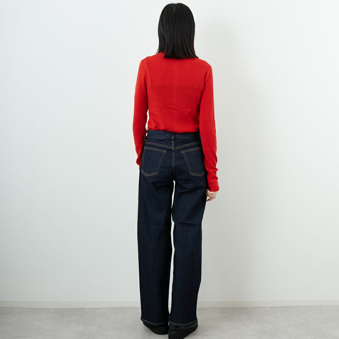 RED CARD TOKYO [レッドカード トーキョー] 35th Anniversary ワイドデニムパンツ [26W10101RNS] RINSE &&モデル身長：162cm 着用サイズ：22&&