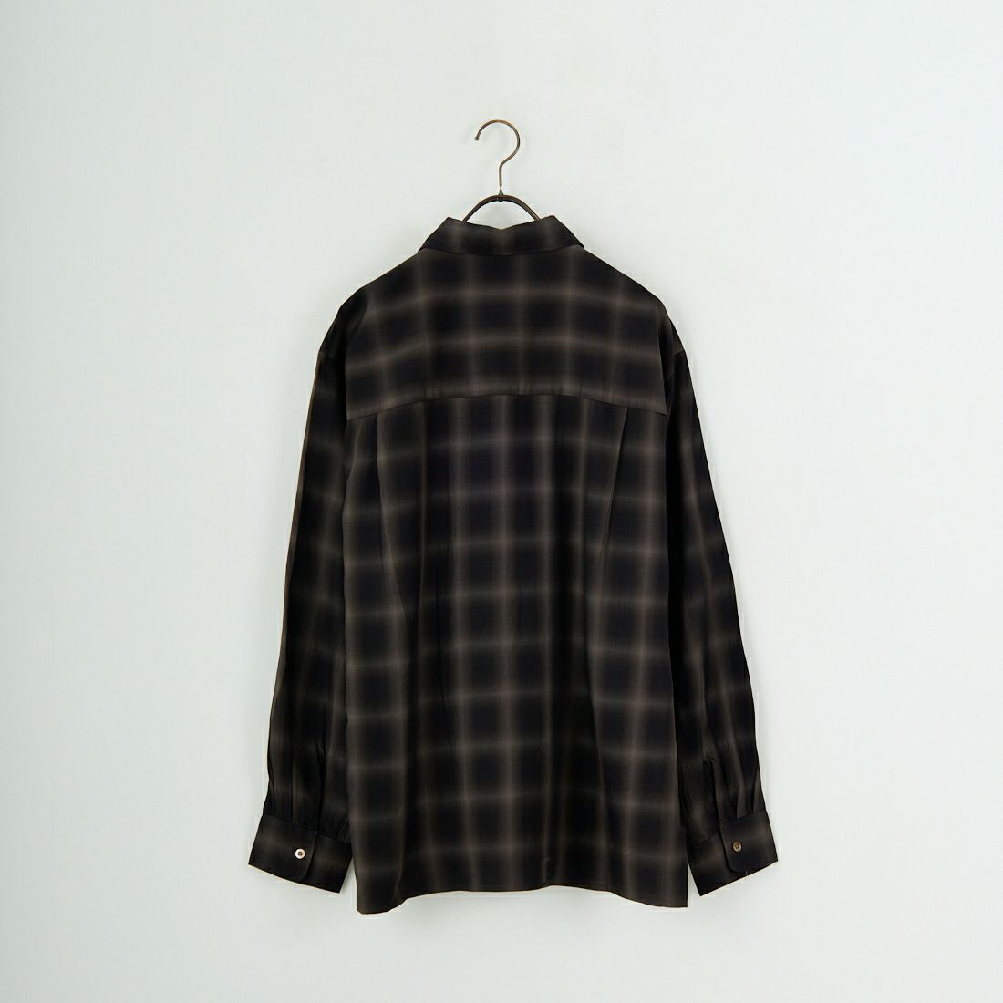 MANUAL ALPHABET [マニュアルアルファベット] ツイルフェードチェックシャツ [MA-S-806] BLACK