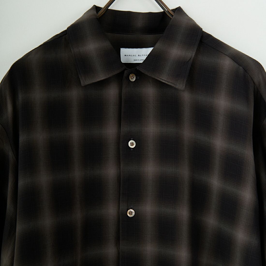 MANUAL ALPHABET [マニュアルアルファベット] ツイルフェードチェックシャツ [MA-S-806] BLACK