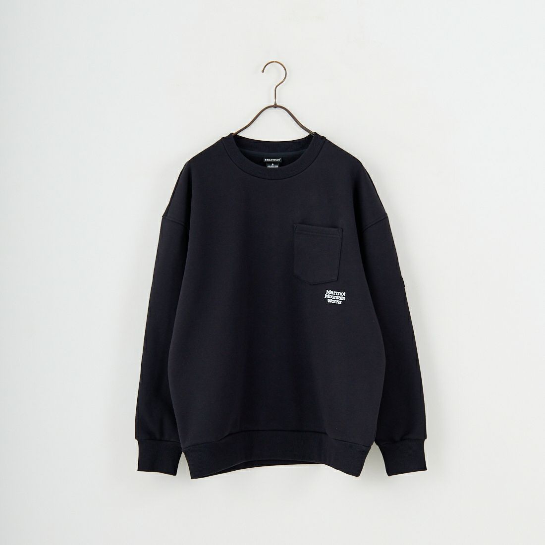 Marmot [マーモット] 別注 ワンポイントロゴ ポケットスウェット [MTFW25USW361IN-JF] BLACK