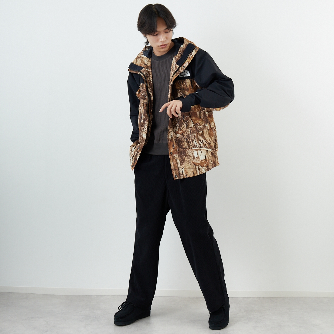 THE NORTH FACE [ザ ノースフェイス] ノベルティマウンテンライトジャケット [NP62551] FF &&モデル身長：179cm 着用サイズ：M&&