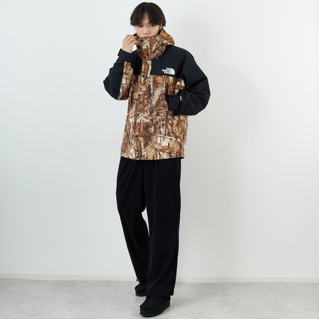 THE NORTH FACE [ザ ノースフェイス] ノベルティマウンテンライトジャケット [NP62551] FF &&モデル身長：179cm 着用サイズ：M&&