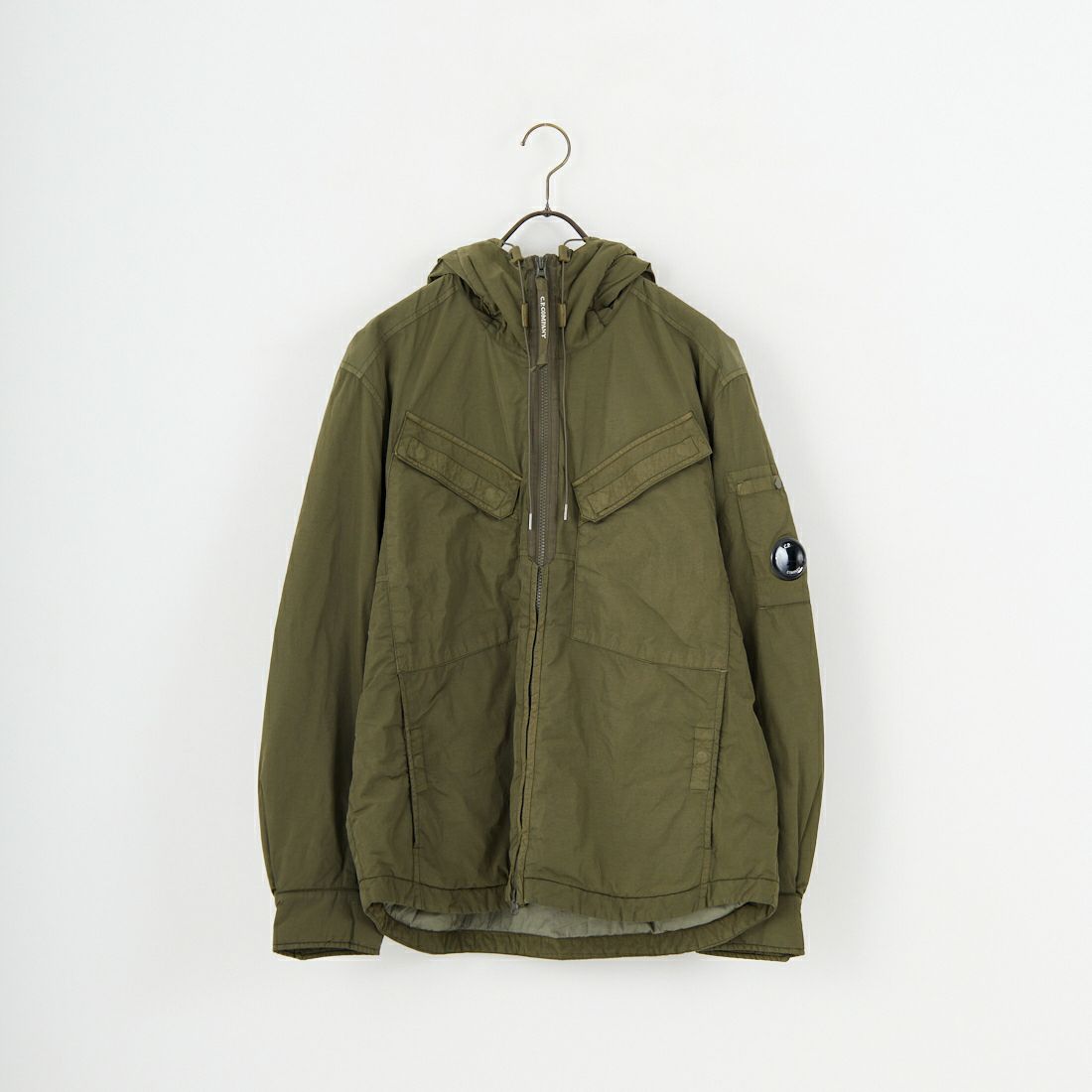 C.P.COMPANY [シーピーカンパニー] Chrome-R フーデッドジップオーバーシャツ [19CMOS084A] 683 IVY GR