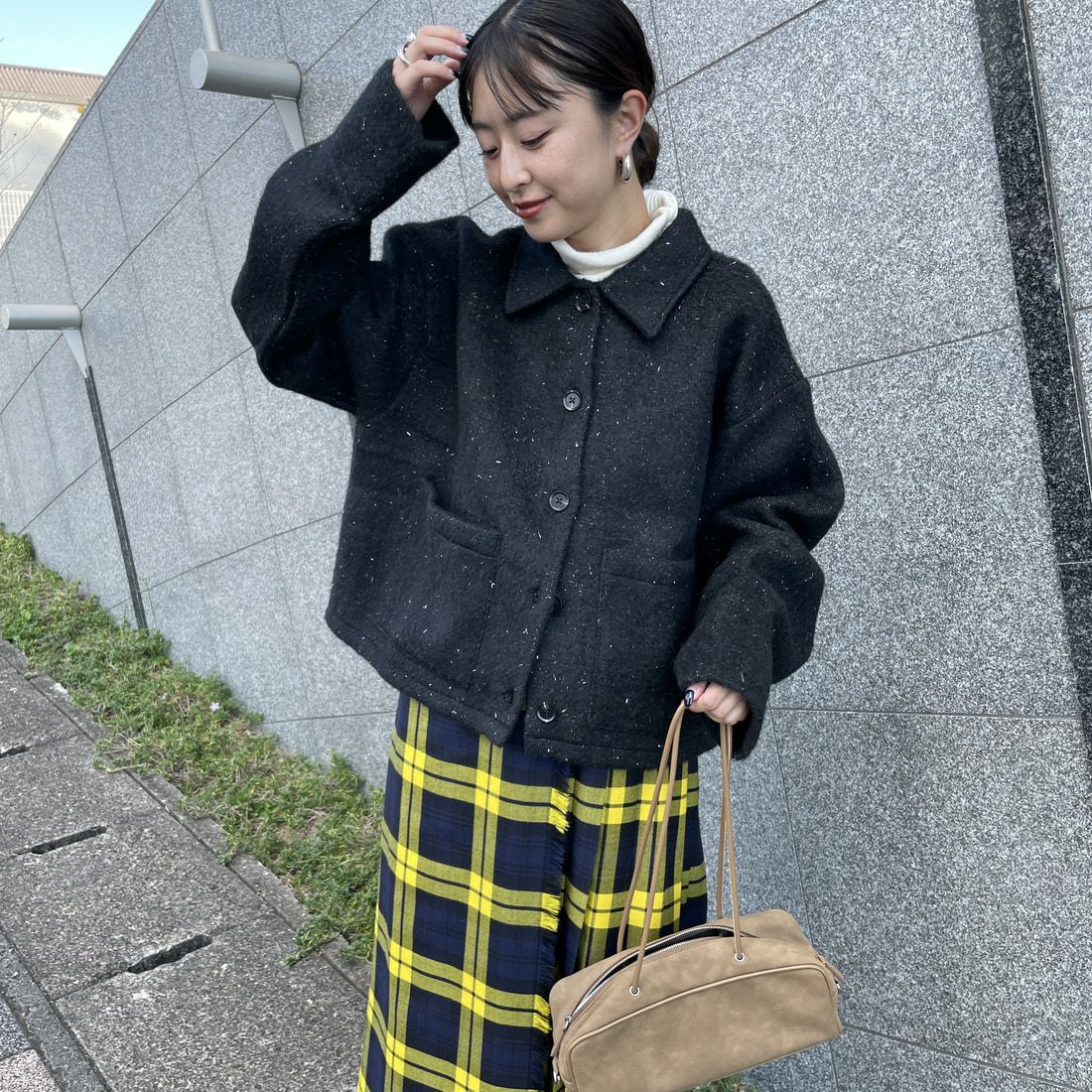 09 BLACK&&モデル身長：150cm 着用サイズ：F&&