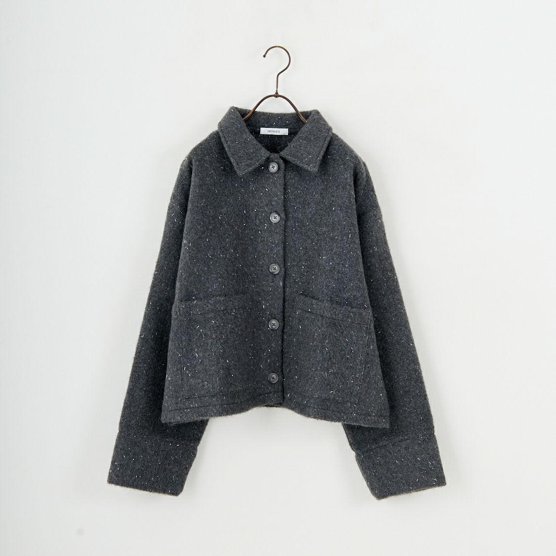 nenom [ネノム] ステンカラー ラメ起毛ジャケット [NE25132019] 08 CHARCOA