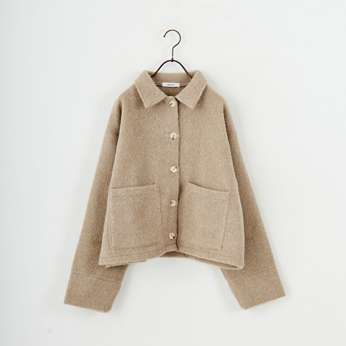 nenom [ネノム] ステンカラー ラメ起毛ジャケット [NE25132019] 22 BEIGE