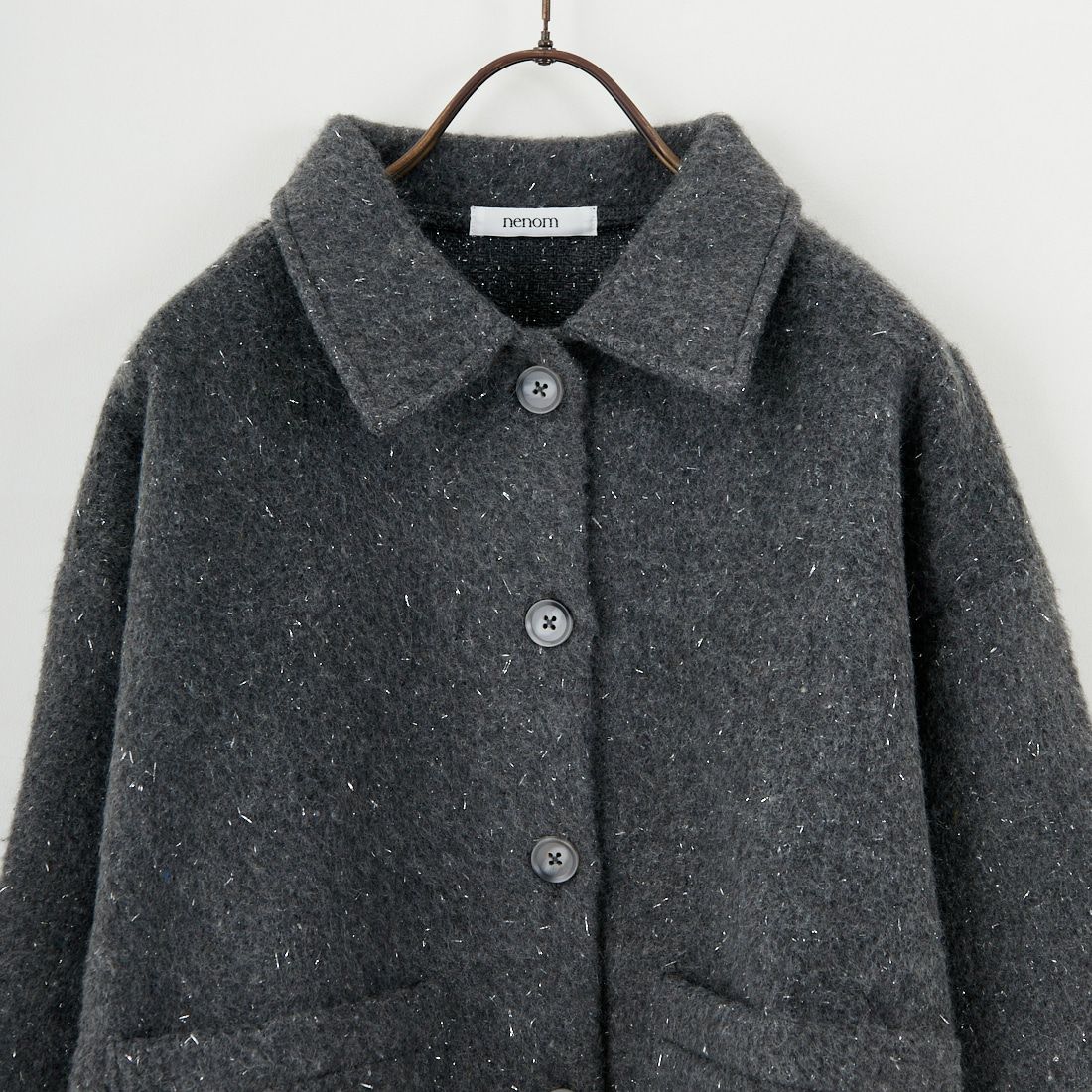 nenom [ネノム] ステンカラー ラメ起毛ジャケット [NE25132019] 08 CHARCOA