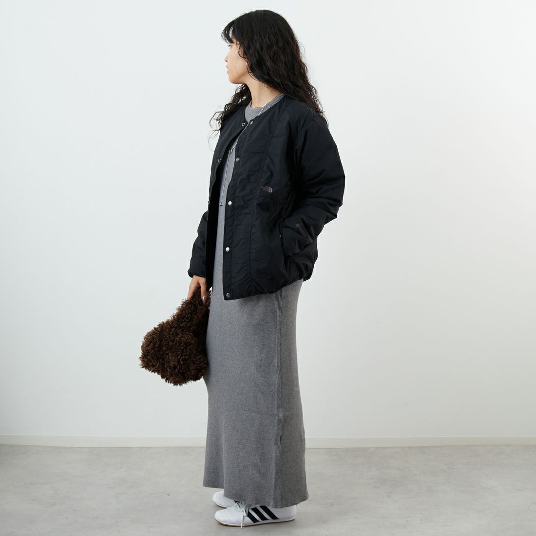 THE NORTH FACE [ザ ノースフェイス] オルタレーションゼファーシェルカーディガン [ND92561] K &&モデル身長：162cm 着用サイズ：S&&