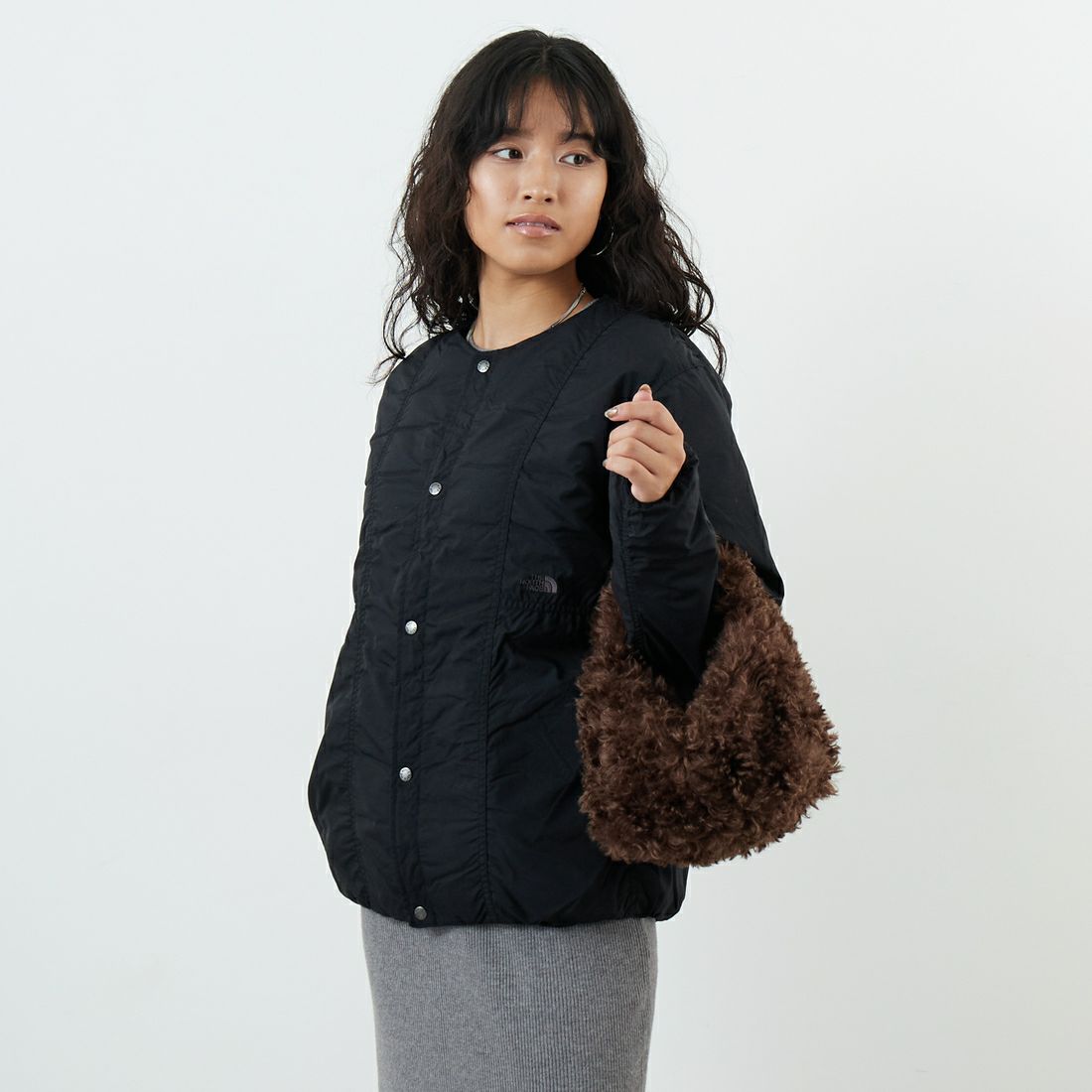 THE NORTH FACE [ザ ノースフェイス] オルタレーションゼファーシェルカーディガン [ND92561] K &&モデル身長：162cm 着用サイズ：S&&