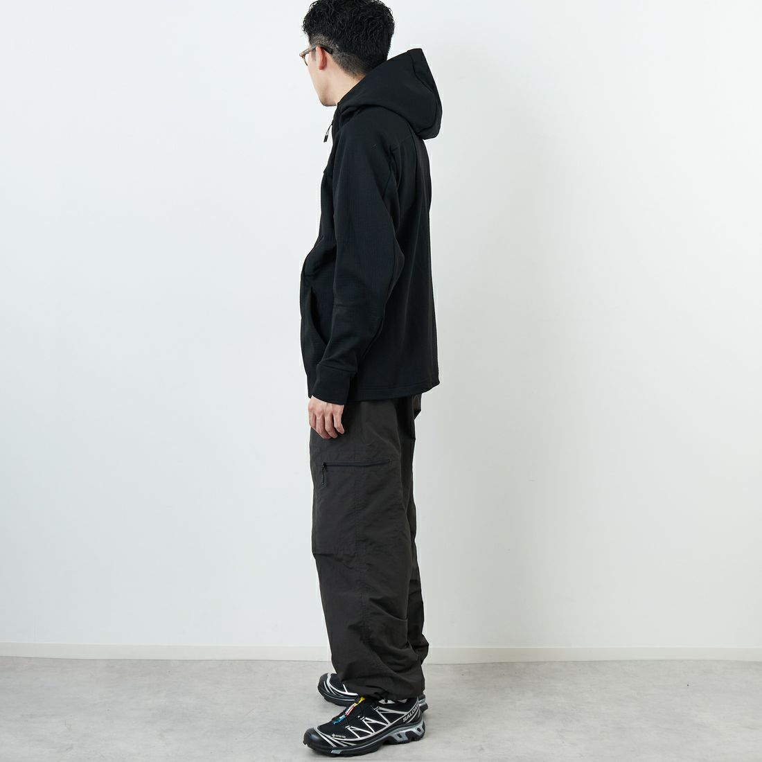 OAKLEY [オークリー] エンハンスグリッド フリースジャケット [FOA408211] 02E BLACKO &&モデル身長：168cm 着用サイズ：S&&