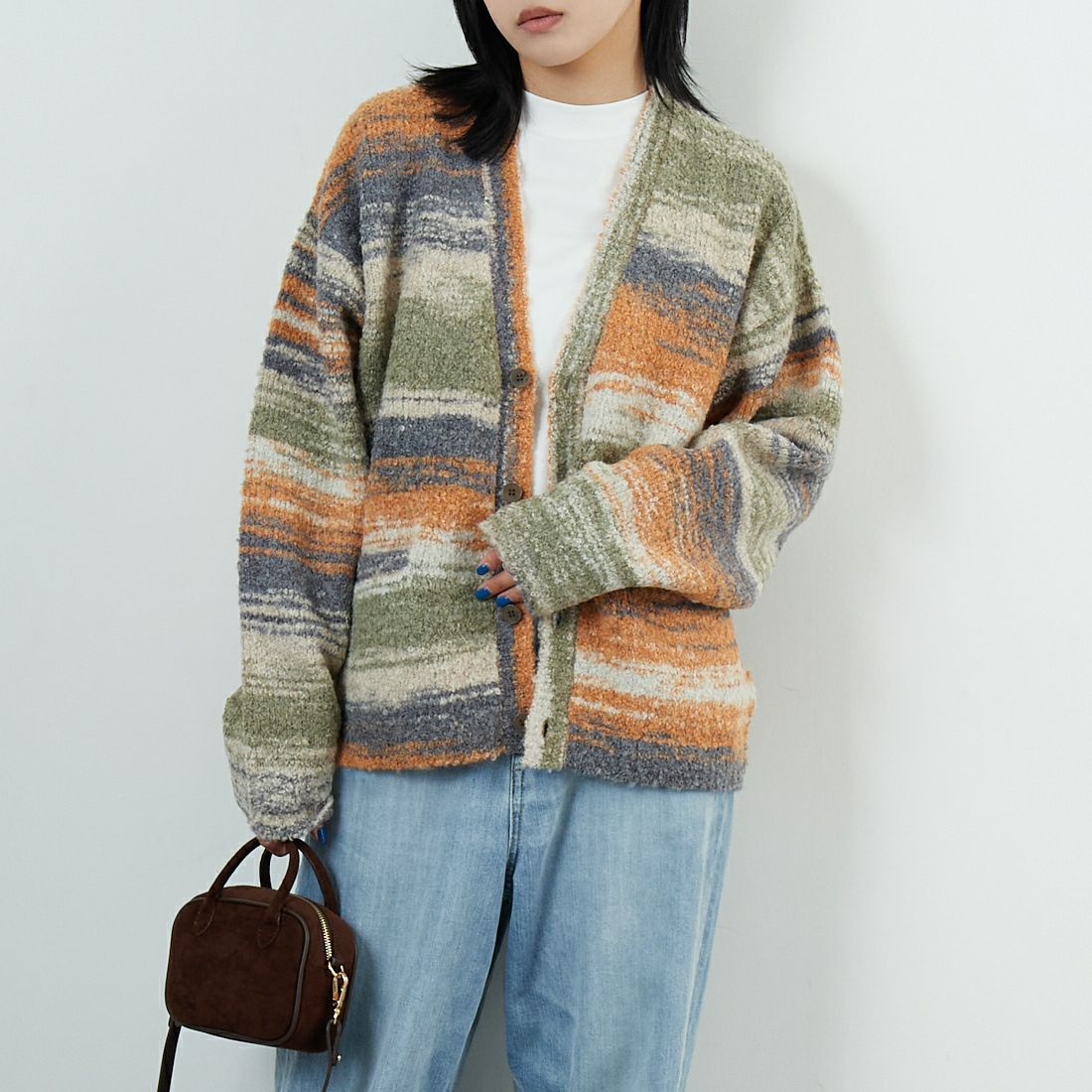 ILL ONE EIGHTY [イル ワンエイティ] グランドキャニオン ニットカーディガン [ILL252-19] DAWN &&モデル身長：167cm 着用サイズ：S&&