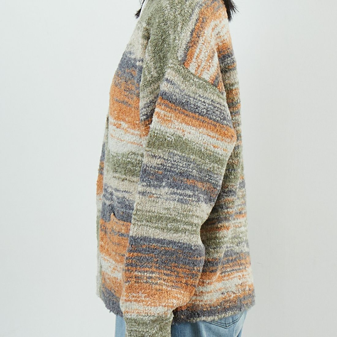 ILL ONE EIGHTY [イル ワンエイティ] グランドキャニオン ニットカーディガン [ILL252-19] DAWN &&モデル身長：167cm 着用サイズ：S&&