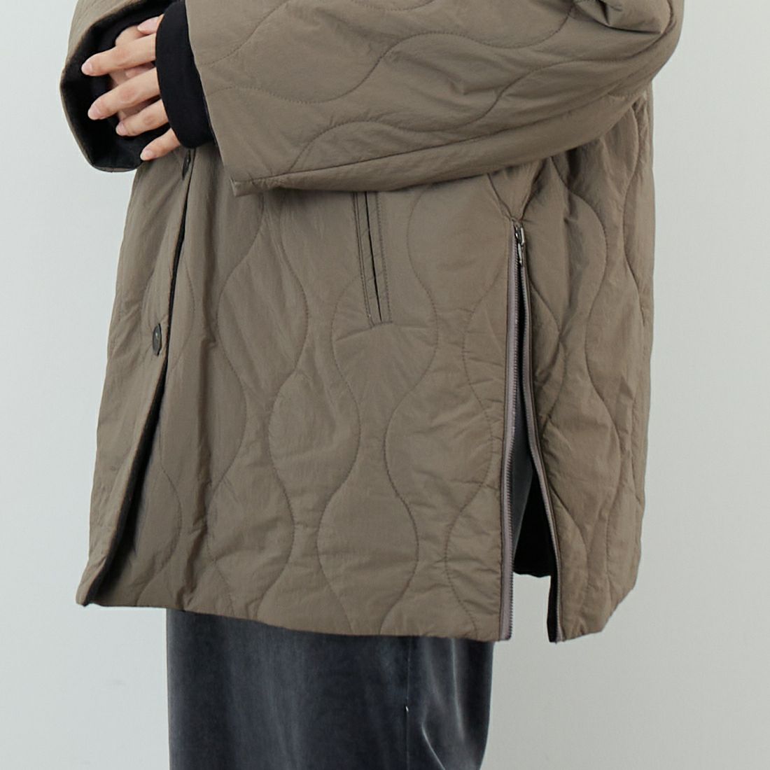 CLOCHE [クロシェ] リバーシブル中綿コート [55284522] ﾓｶ &&モデル身長：162cm 着用サイズ：2&&