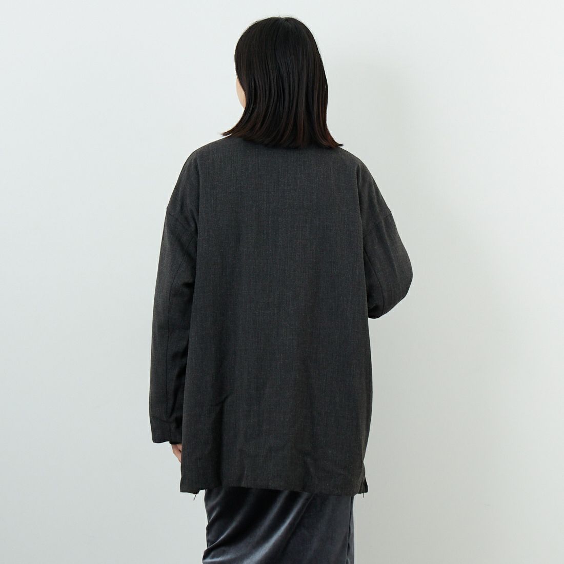 CLOCHE [クロシェ] リバーシブル中綿コート [55284522] ﾓｶ &&モデル身長：162cm 着用サイズ：2&&