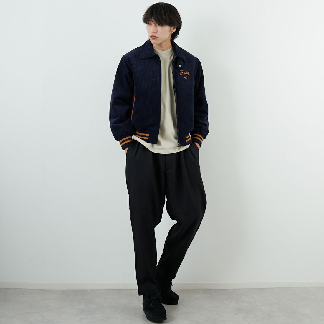 FIDELITY [フィデリティ] FIDELITY×SKOOKUM コーデュロイブルゾン [SN-25775900] 60 NAVY &&モデル身長：179cm 着用サイズ：M&&