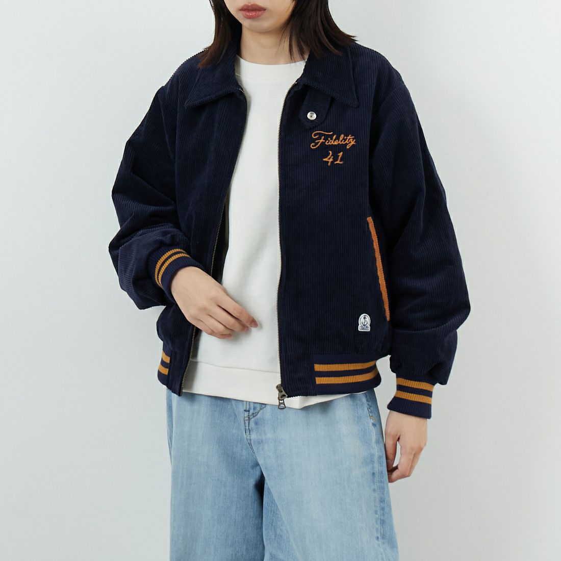 FIDELITY [フィデリティ] FIDELITY×SKOOKUM コーデュロイブルゾン [SN-25775900] 60 NAVY &&モデル身長：162cm 着用サイズ：S&&