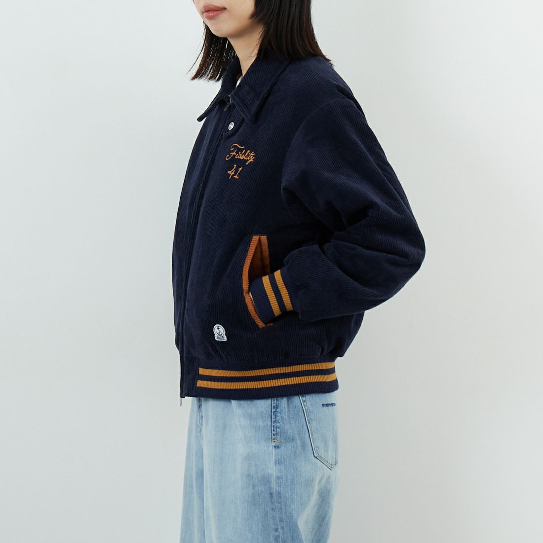 FIDELITY [フィデリティ] FIDELITY×SKOOKUM コーデュロイブルゾン [SN-25775900] 60 NAVY &&モデル身長：162cm 着用サイズ：S&&