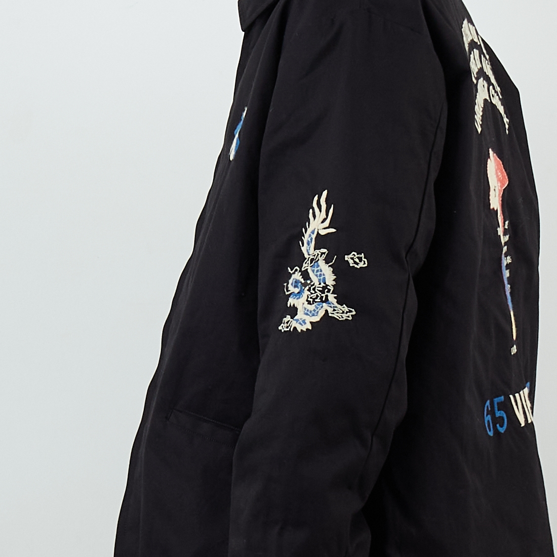 TAILOR TOYO [テーラートウヨウ] リバーシブルベトナムジャケット [TT15800] 119 BLACK &&モデル身長：179cm 着用サイズ：L&&