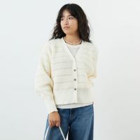 Dignite coller ディニテコリエ DIGNITE COLLIER [ディニテコリエ] ワッフルシアーニットカーディガン