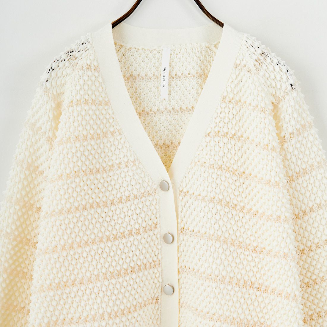 DIGNITE COLLIER [ディニテコリエ] ワッフルシアーニットカーディガン [80256145] 009 ｵﾌ