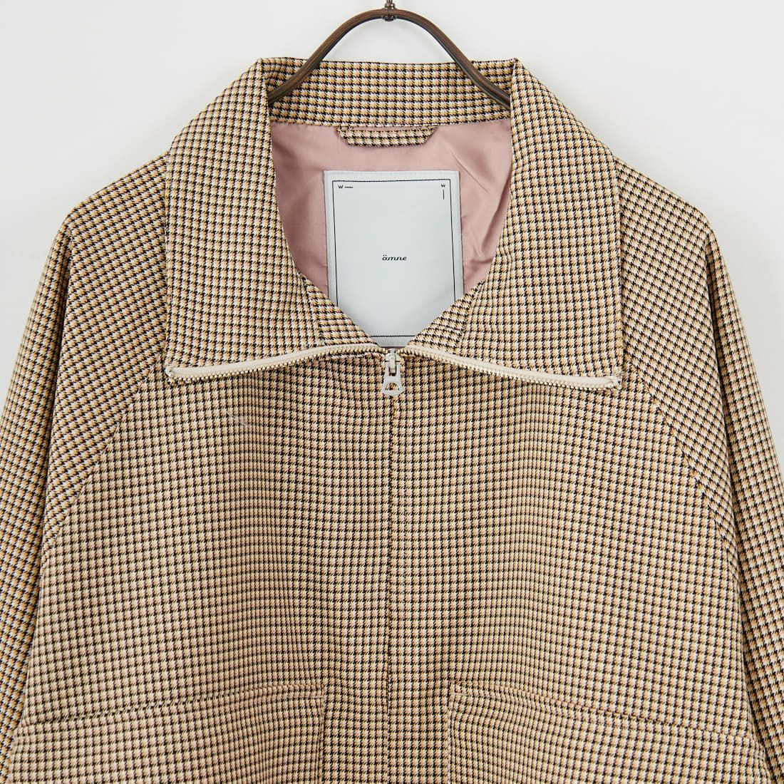 amne [アンヌ] ノンミュールジング チェックカバードブルゾン [AMN-BL-021] IVORY